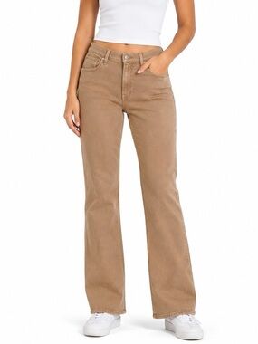 GAP Loose Mid Rise Sand Jeans Women’s 31 Short Tan Stretch Straight Leg